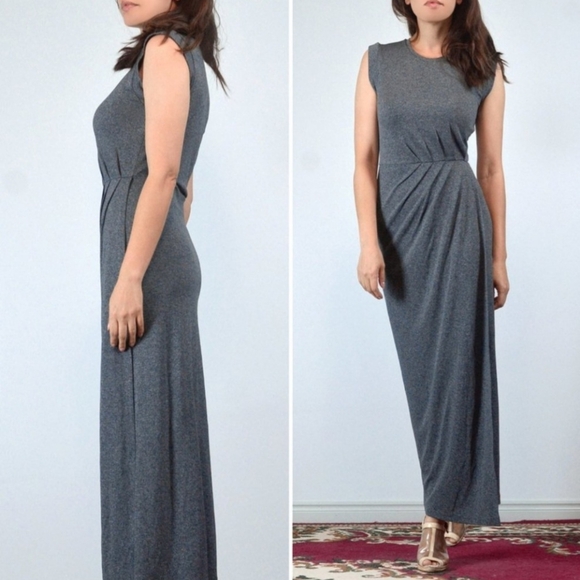 Club Monaco XS Old Money Minimalist Contemporary Jersey Knit Maxi Dress - Picture 1 of 11
